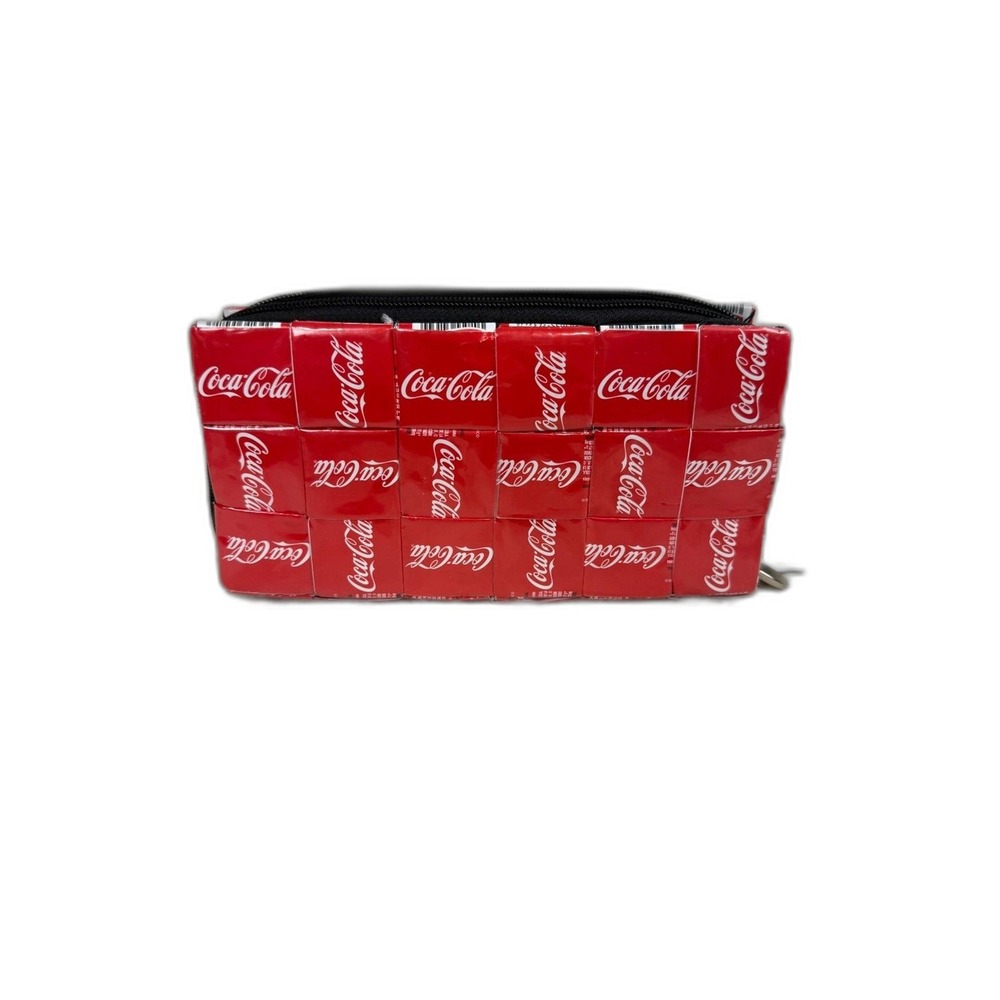 Mitz Handwoven Coca-Cola Label Zipper Wallet Upcycled Collectible